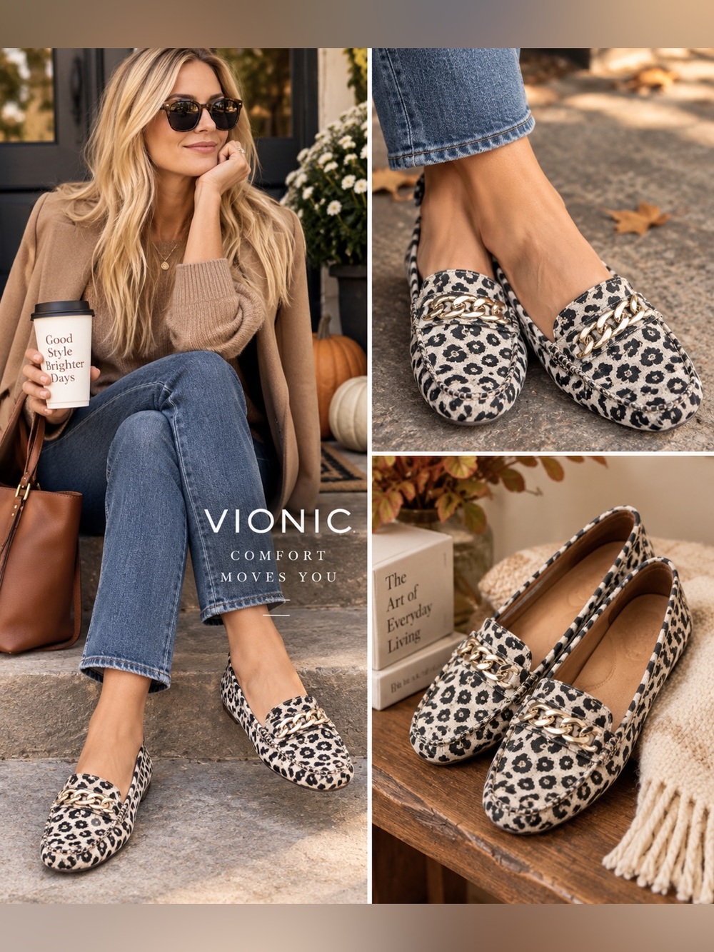 Vionic Mesa Moccasin Leopard Loafers